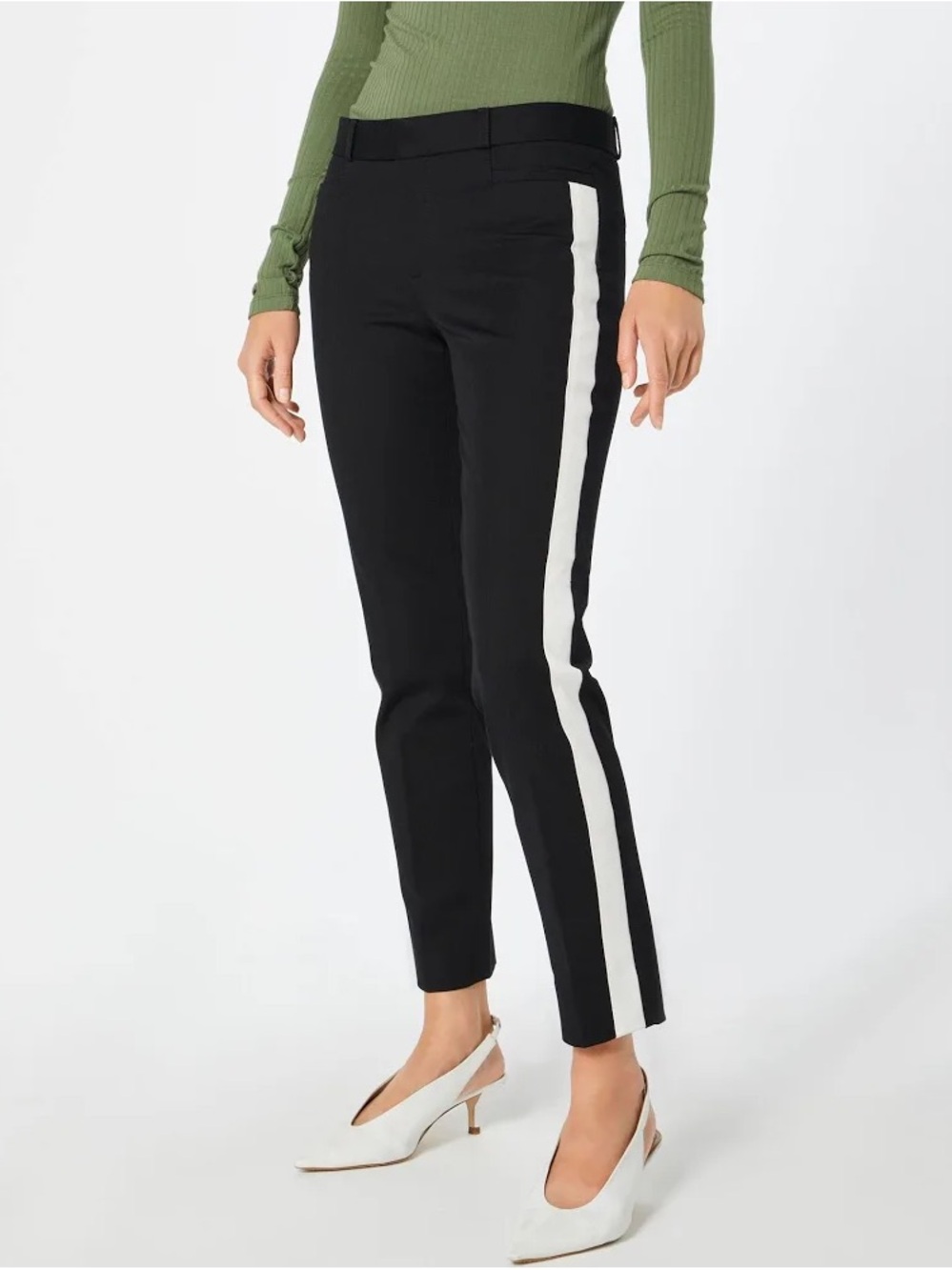 Banana Republic Sloan black pants/white side stripe - NWOT
